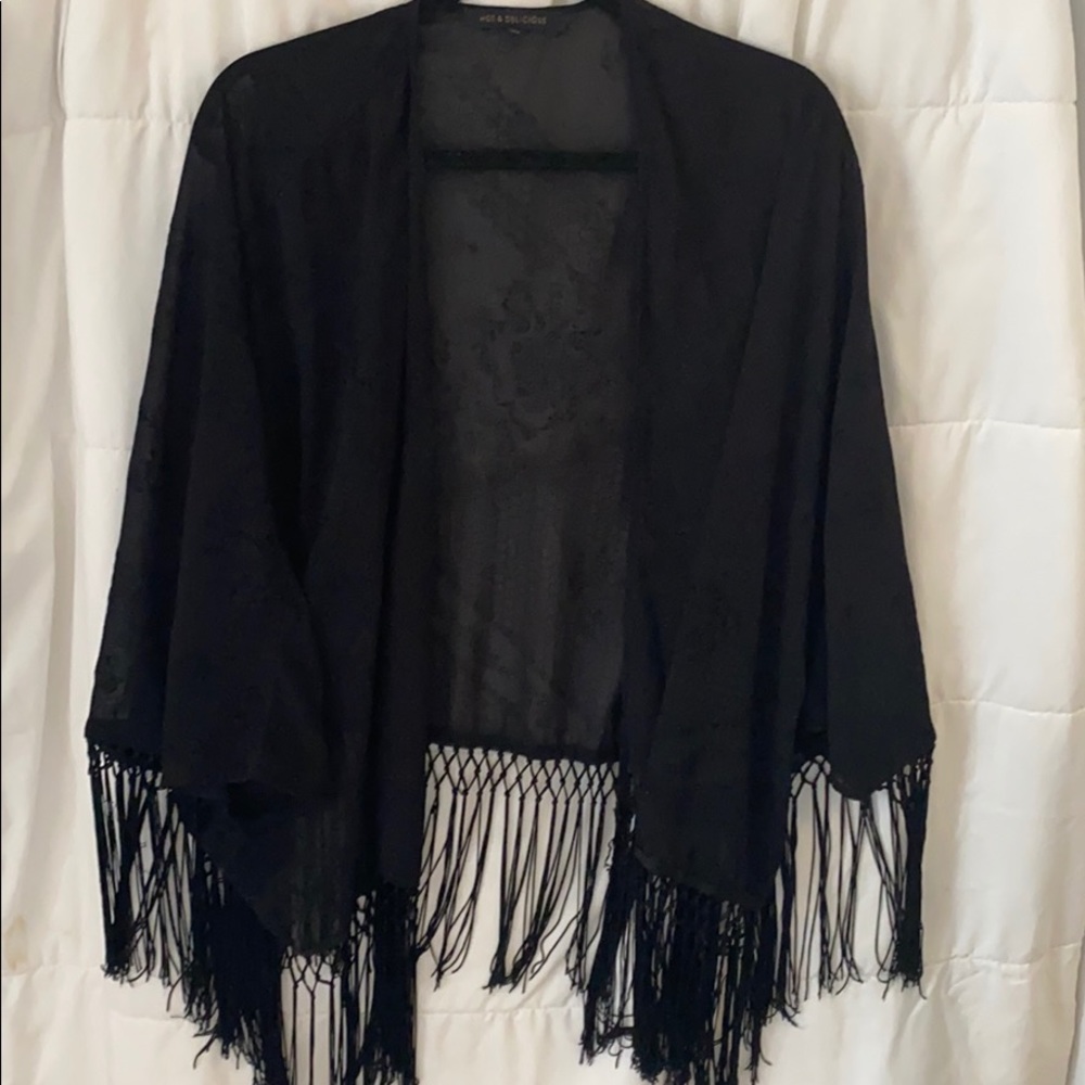 Fringed detail cardigan